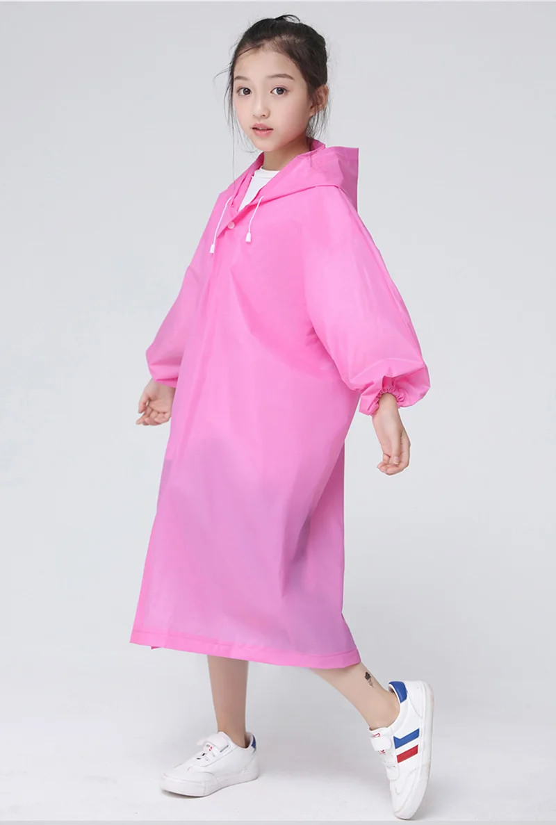 Модный утепленный детский плащ-дождевик для мальчиков и девочек, водонепроницаемый дождевик для прогулок, походов, путешествий, дождевик, костюм для дождливой погоды - Цвет: Розовый