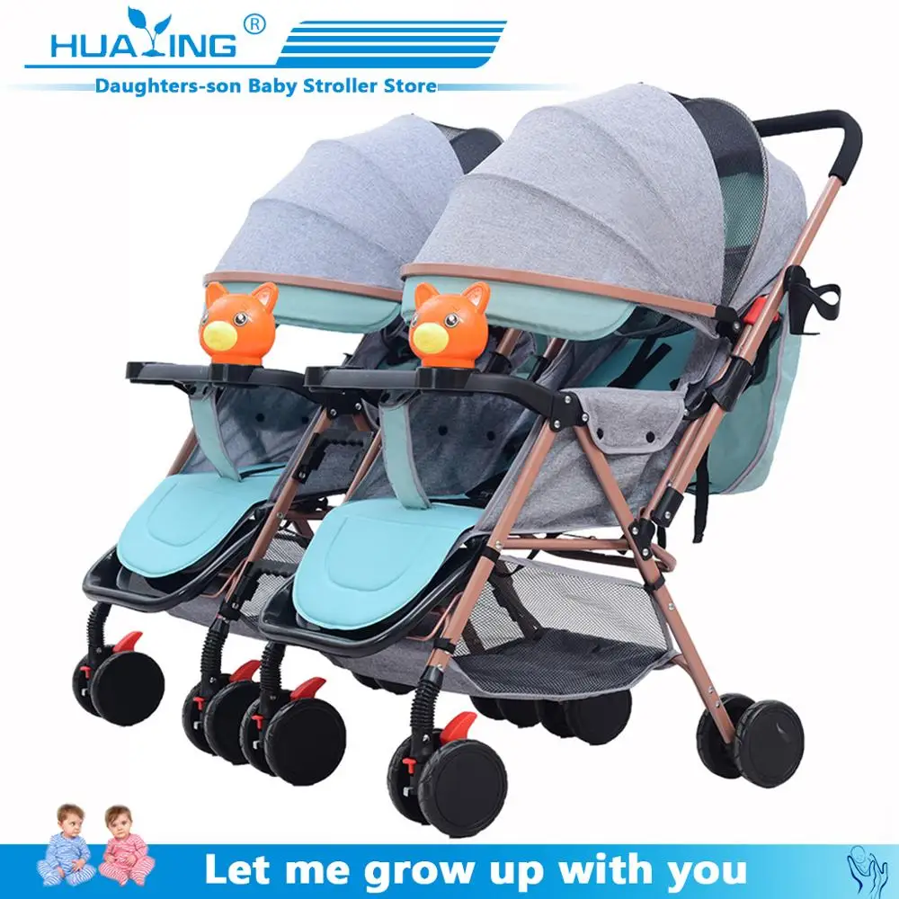 With music box can be taken apart double stroller portable twins strollers can sit can be folded ba