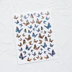 10PCS/Lot Pink Bule Butterfly Nail Stickers 3D Adhesive Transfer DIY Nail Art Decoration Manicure Salon Acrylic Tips Tool WG4365