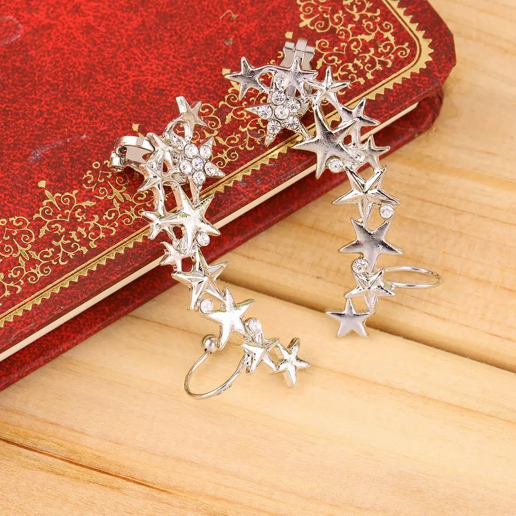 Fashion 1 Pair Fashion Star Ear Bone Clip On Ear Cuff Earrings No Pierce Pierce Promotion Wedding Accessories