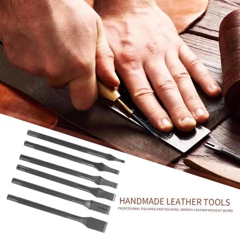 

Hole Punch Tools for Leather Craft DIY Diamond Cut Lacing Stitching Chisel Set LeatherCraft Kits Hole Spacing Black Steel