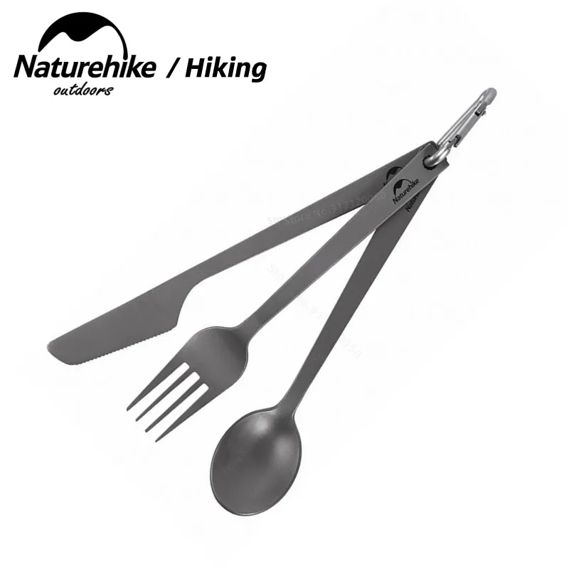 

Столовая посуда 3 в 1 Naturehike из титана, столовые приборы, нож, вилка, ложка, ультралегкий портативный прибор для кемпинга, походов, пикника, высокая прочность