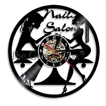 

1PC Customized Wall Clock DIY Nail Salon Name Clock Wall Watch Beauty Shop Wall Sign Home Decor WJ815