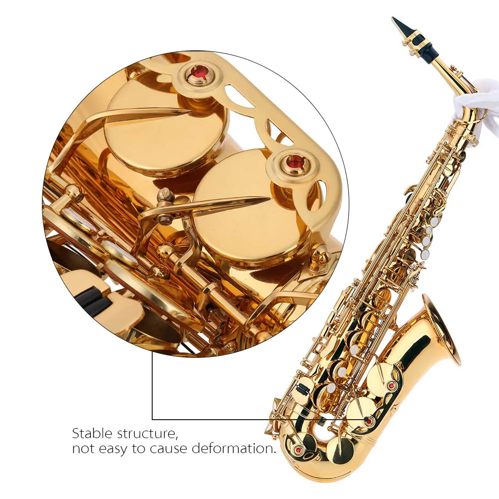 Ammoon Eb Alto саксофон латунный лакированный Золотой E плоский Sax 82Z тип ключа духовой инструмент с чистящей щеткой тканевые перчатки