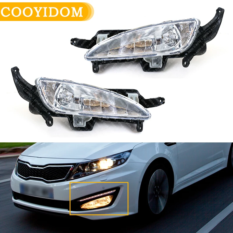 Car Front Bumper Fog Lamp Driver Light Fog Light Drl For Kia K5 Optima