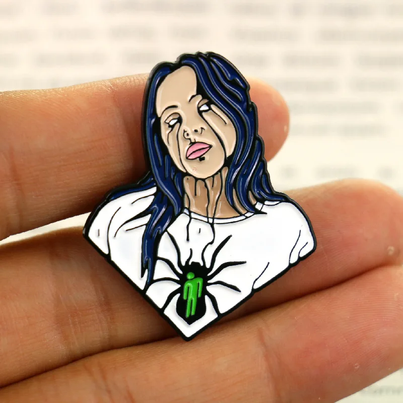 Billie Eilish pin брошка мультфильм эмаль забавный рюкзак с нашивками джинсовая одежда булавки и Броши подарок для женщин и мужчин фанатов