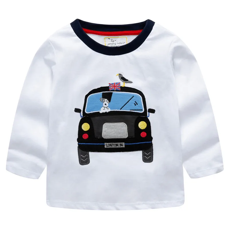 Футболка детская хлопковая в полоску с длинным рукавом и вышивкой|boys t shirt|boy tkids long