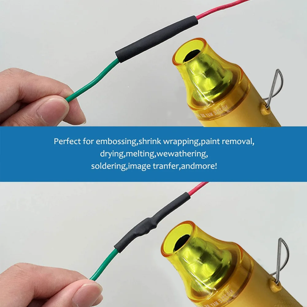 Mini pistola de aire caliente de 300W, herramienta eléctrica de calor, soplador de aire caliente, herramienta eléctrica de cerámica blanda, bricolaje, enchufe de EE. UU.