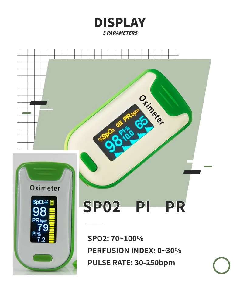 3 Параметры Spo2 PR PI пальцевой Пульсоксиметр OLED дисплей кислород крови SpO2 монитор 5 цветов