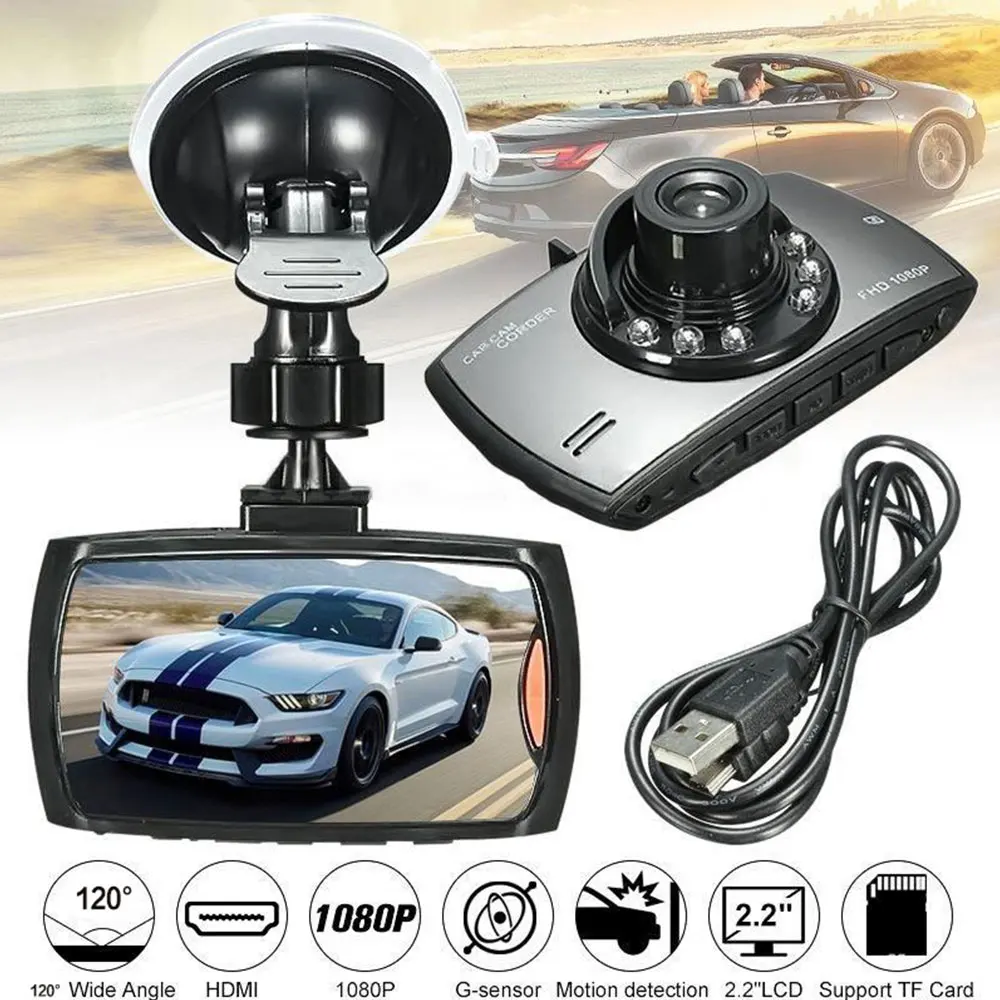 2 дюймов FHD 1080P двойной объектив Автомобильный видеорегистратор сенсорный экран