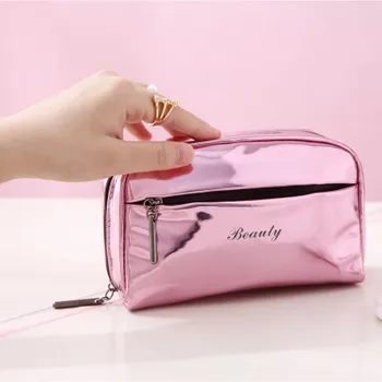 

New pu waterproof cosmetic bag wash bag travel storage bag girl fashion portable large capacity sequin storage bag