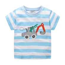 Детская футболка в полоску; футболка для мальчиков; коллекция года; весенняя одежда; Одежда для мальчиков с короткими рукавами; хлопок в европейском и американском стиле