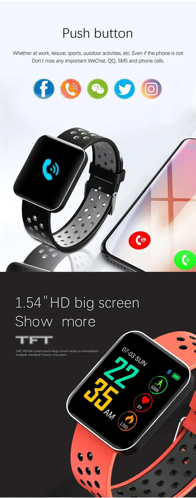 S88 цветной экран IP67 водонепроницаемый смарт-часы для мужчин черный стальной кожаный ремешок монитор сердечного ритма Сна Фитнес Интеллектуальный браслет