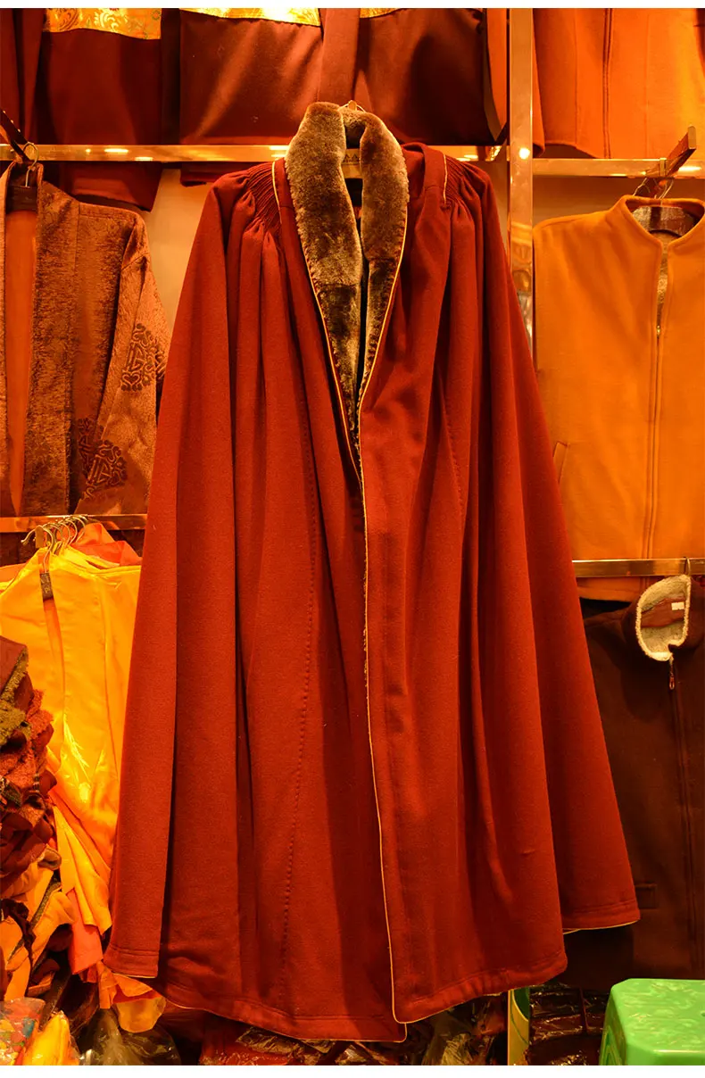 Tibet Lama Monaco Costume tradizionale Cashmere Uomo Inverno Caldo