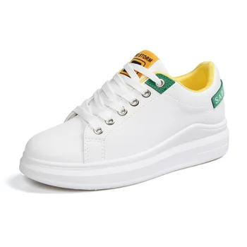 

2019 Casual Woman Shoes Season Low Help Flat Bottom Chalaza Street Time Student Outdoor Trend Skateboarding Small White Sneakers