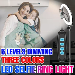 Anneau lumineux LED pour Selfie, USB, 5V, éclairage circulaire avec trépied, lampe de remplissage, pour photographie, maquillage 