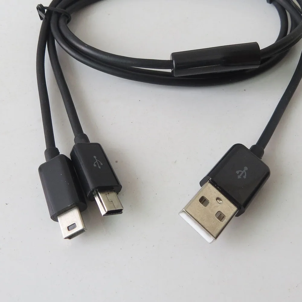 2 шт. 1 м 3ft двойной слот для Mini USB разветвитель кабеля Мощность устройств