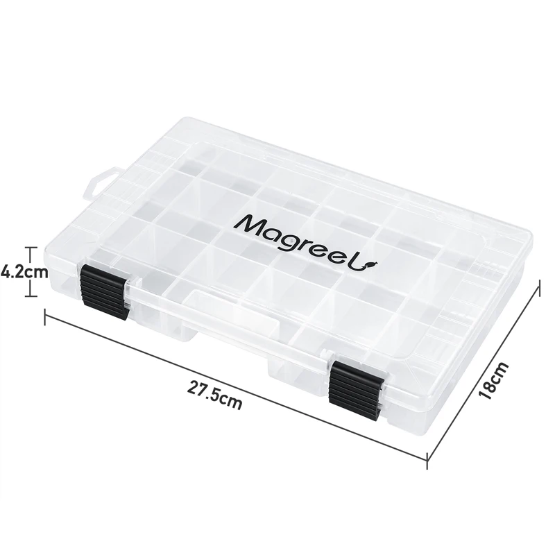 Magreel 3 упаковки коробка для рыболовных снастей прозрачные коробки для рыб с регулируемыми разделителями сумки для рыболовных снастей 3600 3700 коробки для снастей - Цвет: 18 squares(3PCS)