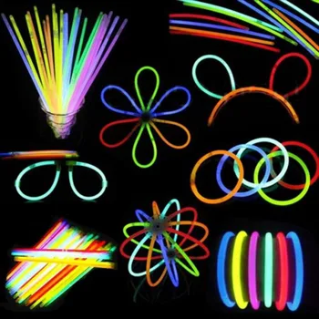 

100 Pcs/Set Glow Sticks Bracelet Necklaces Neon Party Lights Premium Party Favors 200 x 5mm WWO66