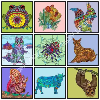 

5D DIY Diamond Embroidery Colorful Animals Crystal Rhinestones Needlework Full Diamond Painting Mosaic Cross stitch Home Decor