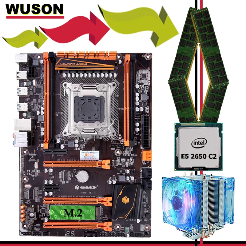 #Special Offers Brand motherboard set on sale HUANANZHI deluxe X79 motherboard with M.2 NVMe CPU Xeon E5 2650 C2 with cooler RAM 16G(4*4G) RECC #Special Offers Brand motherboard set on sale HUANANZHI deluxe X79 motherboard with M.2 NVMe CPU Xeon E5 2650 C2 with cooler RAM 16G(4*4G) RECC