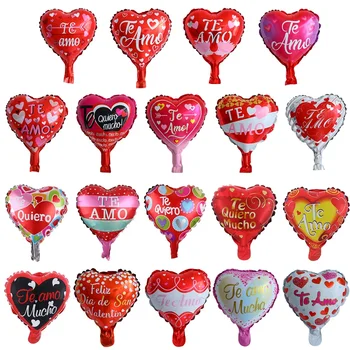 

10/30pcs 10inch Spanish I Love You Heart TE AMO Foil Balloons Wedding Birthday Party TEAMO Valentine's Day Globos Supplies