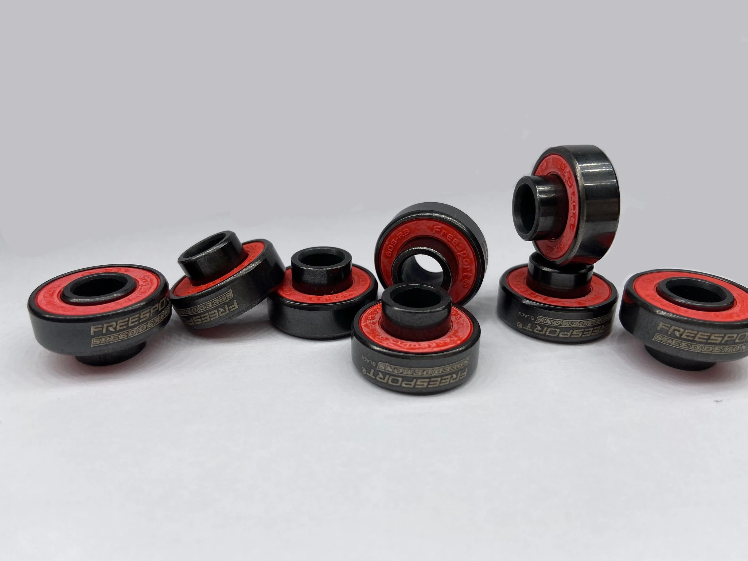 TwoLions High Speed 608 Hybrid Black Ceramic Bearings (Pack of 8) with Spacer for Inline Skate or Skateboard  Scooter Longboard