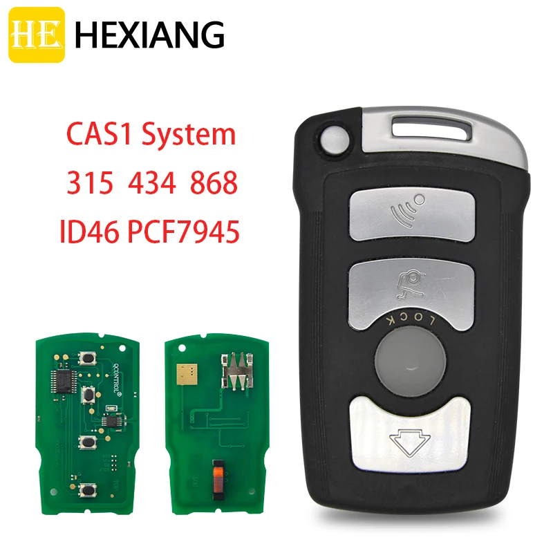 HEXIANG Car Remote Key For BMW 7 Series E65 E66 CAS1 System 315/434/868MHz With ID46 PCF7945 Chip remtekey smart remote control fob 315lp for bmw 7 series e65 e66 with chip id46 pcf7945 cas1 hu92 uncut 4 button lx 8766 s