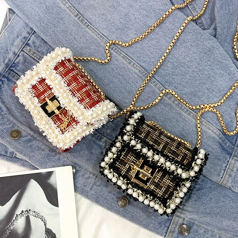 

Fashion Shoulder Bag Korean-style Mini Chain Wallet on New Style Pearl Accessories Bag Trend Princess Ocean Shoulder Bag