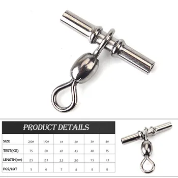 

High Quality 1 Pack 1# 2# 3# 4# Cross-Line Crane Fishing Swivel Fish Hook Lure Connector Terminal Pesca Fishing Tackle