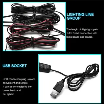 

Car LED Atmosphere Lamp Color Gradient Interior Ambient Star Light USB Decor