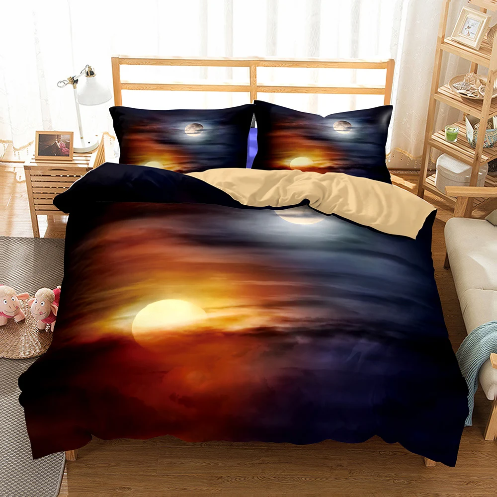 Sunrise Moon Yin Yang Tai Chi Bedding Set Doona Bedroom Decor Quilt Cover Comforter 1PC Duvet Pillowcase Dropship | Дом и сад