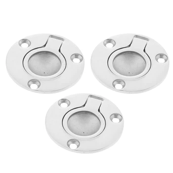 

3Pcs Stainless Steel Flush Pull Handle Ring 50mm for Boat, RV, Marine