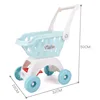 28Pcs/set Kids Large Supermarket Shopping Cart Trolley Push Car Toys Basket Simulation Fruit Food Pretend Play House Girls Toy 6