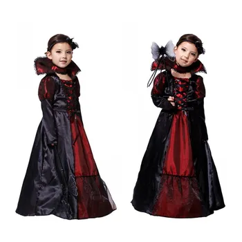 

Children Girls Princess Vampire Costumes Children's Day Halloween Costume for Kids Long Dress Carnival Party Cosplay