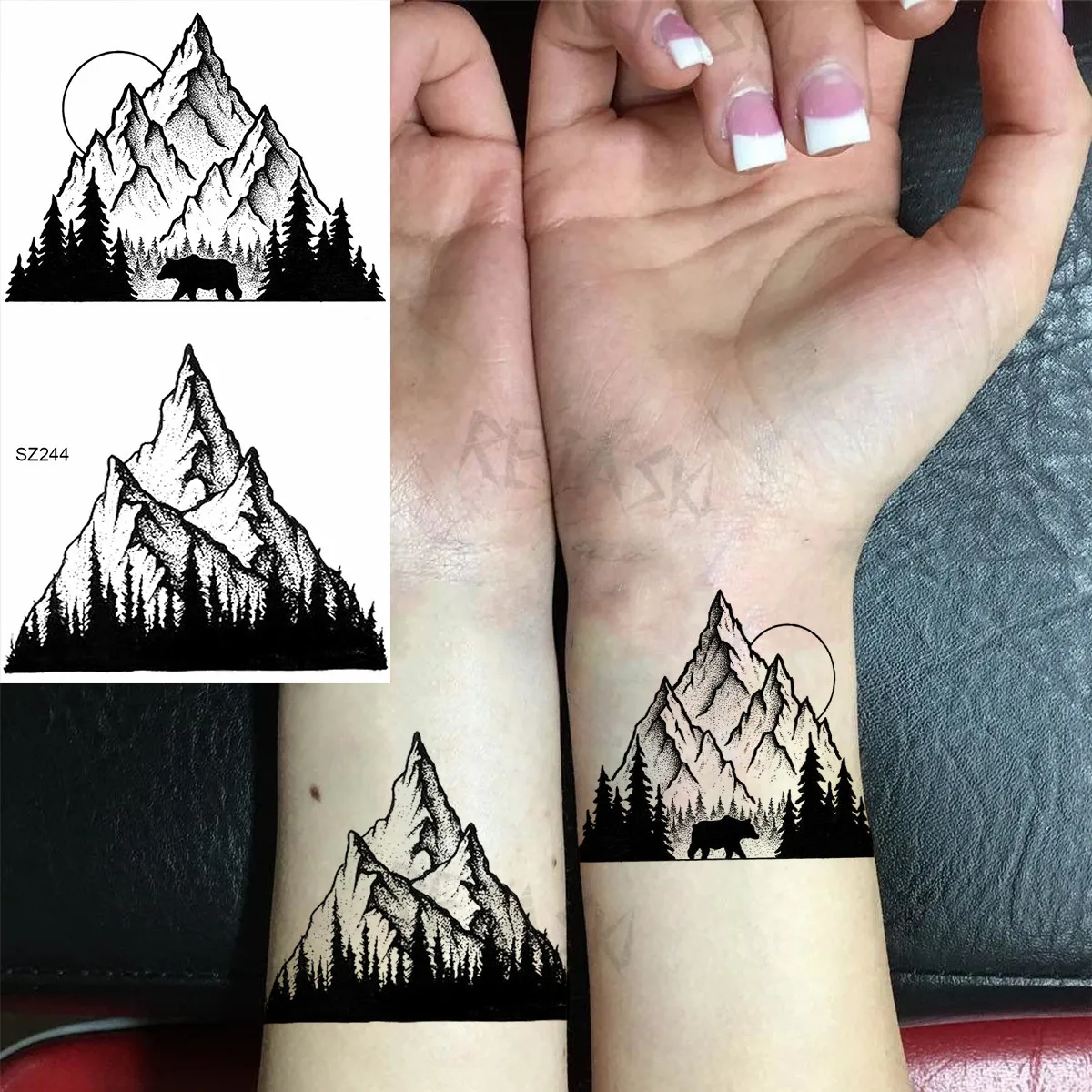 3d Black Feather Temporary Tattoos For Women Adult Mountain Woods Dandelion  Realistic Fake Tattoo Wrist Waterproof Tatoo Sticker - Temporary Tattoos -  AliExpress