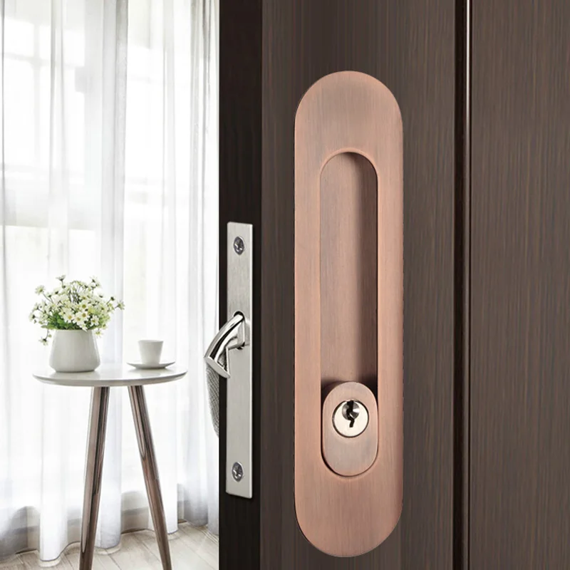 TOPKNORR Sliding Door Invisible Interior Door Lock Sliding Door Kitchen Bedroom Balcony Hook Lock Furniture Accessories