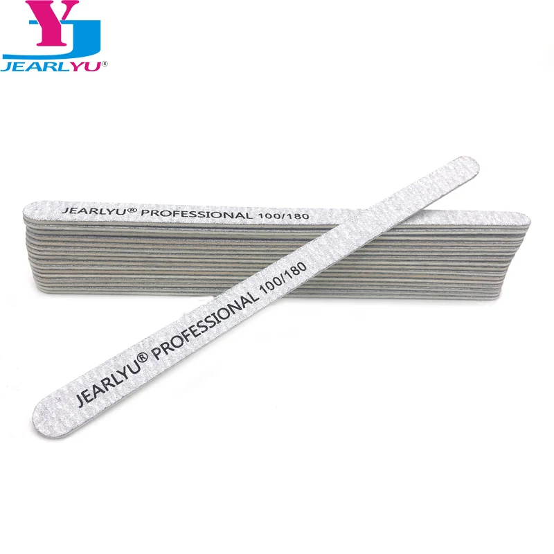 

10 pcs/lot 100/180 Professional Nail File For Gel Nails Grit Gray Sandpaper Double-sided Wooden Buffer Nail Files Manicure Tools