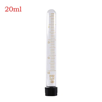 

5ml 10ml 15ml 20ml Scale Line Glass Test Tube Round Bottom With Screw Cap For Chemistry Laboratory 1Pc