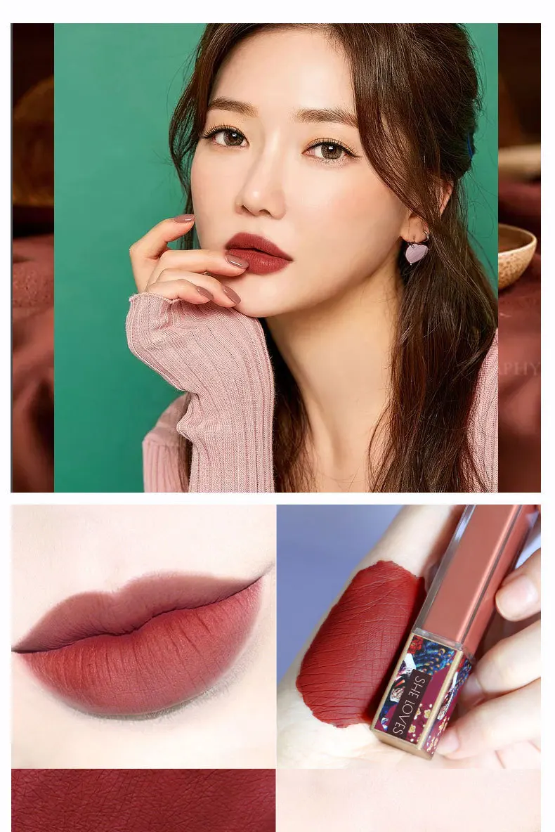 8 Colors Matte Lipstick Set Waterproof Long Lasting Lip Nude Velvet Pigment Women Fashion Lip Makeup