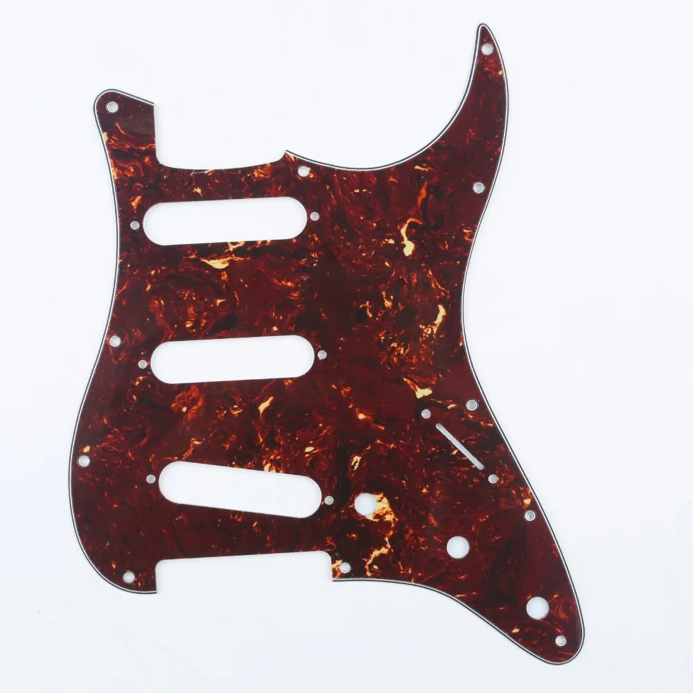 Musiclily SSS 11 Отверстие Страт гитары накладку и BackPlate набор для Fender США/мексиканский стандарт Stratocaster, 4Ply черепаха оболочки
