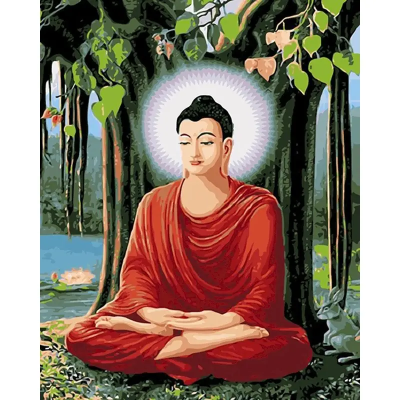 

RUOPOTY Meditate on the Buddha DIY Painting By Numbers Home art Wall Figure Pictures For Living Room Modern Decoration Artwork