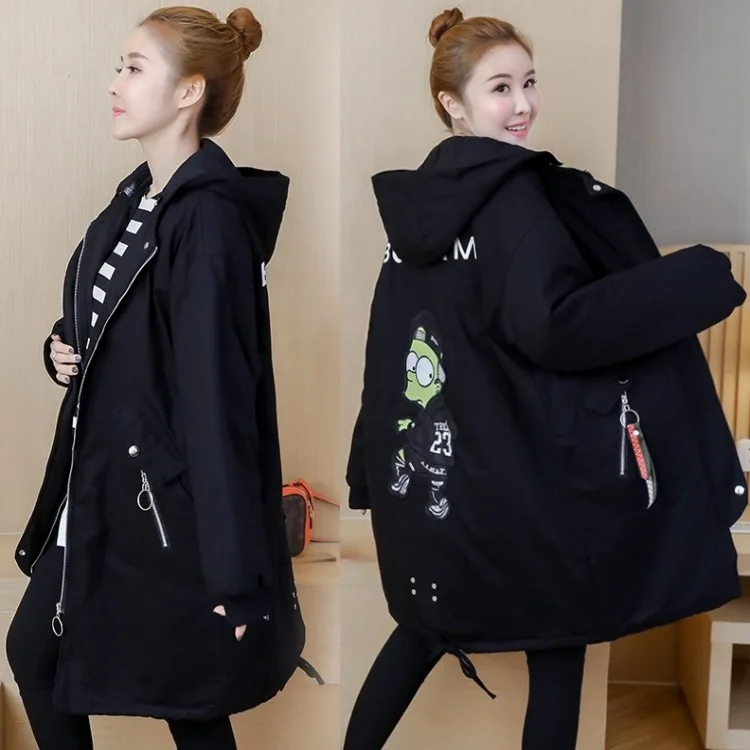 

Fat Mm Plus-sized WOMEN'S Wadded Jacket 2018 Winter Warm Thick Mid-length Cotton Overcoat