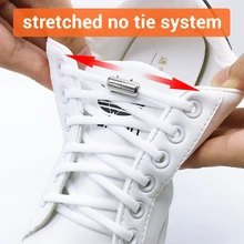 1 Pair Metal Lock NO TIE Shoelaces Stretched Lazy Round Shoe Lace slip-on Shoelaces Elastic Laces Shoestrings 10 colors