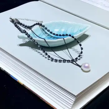 

Two Rows HOT CHEAP Necklace Mounting, Black Choker Classical Necklace Setting Finding for Pearls Bead Stone Agate Coral