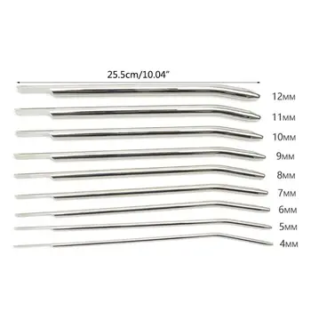 9PCS 4-12mm Stainless Steel Urethral Plug Urethral Sound Catheter Male Penis Plug Sounding Dilator Erotic Adult Sex Toys for Men
