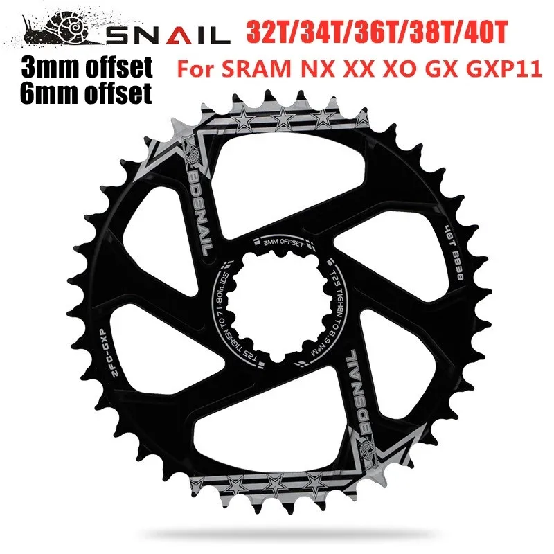 GXP Bike MTB Mountain 32T/34T/36T/38T/40T Crown bicycle chainring for Sram 11/12S NX XX1 XO GX X9 single disc tray Cheap | Спорт и