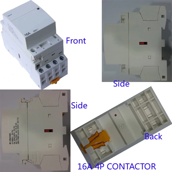 

WCT 16A 4P 2NO2NC 220V automatic din rail household ac contactor