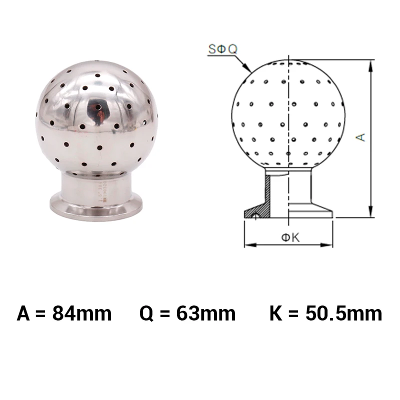 1 5 &quotTri с фиксатором CIP спрей мяч DN40 50 мм OD 304 из нержавеющей стали Homebrew Tri Clover
