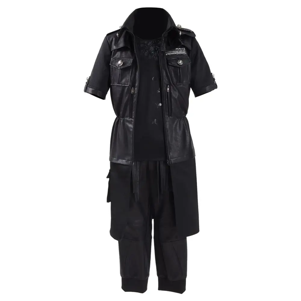 

Cossky Noctis Lucis Caelum Cosplay Costume Black PU Jakcet Full Set Men's Costume Outfit